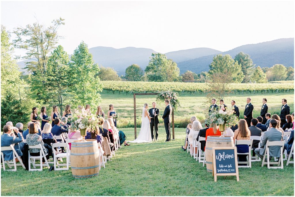 Veritas Vineyard Wedding ceremony 