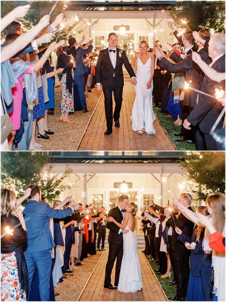 Veritas Vineyard Wedding sparkler exit