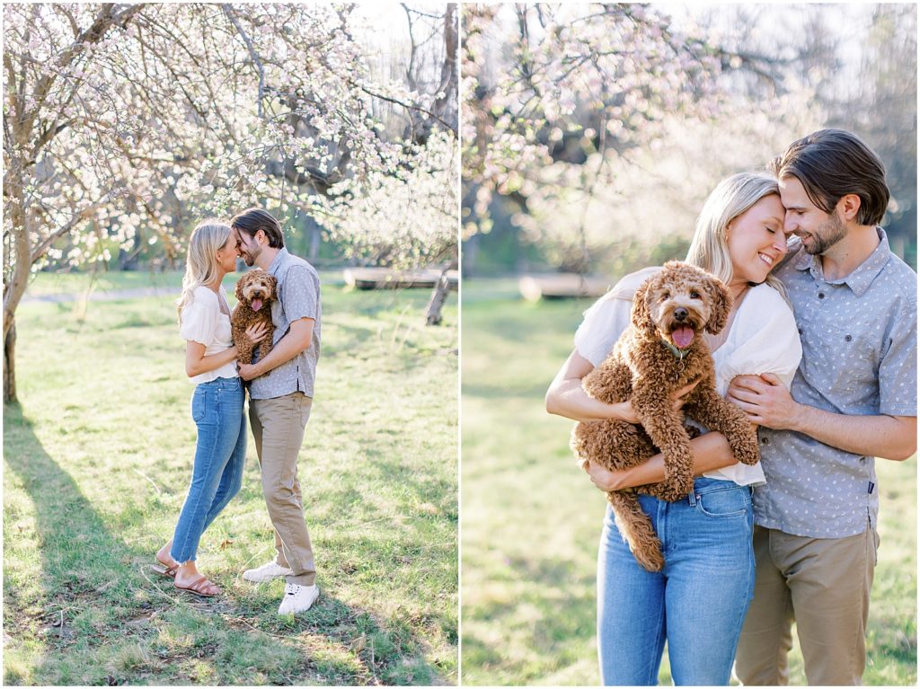 Engagement session with a puppy